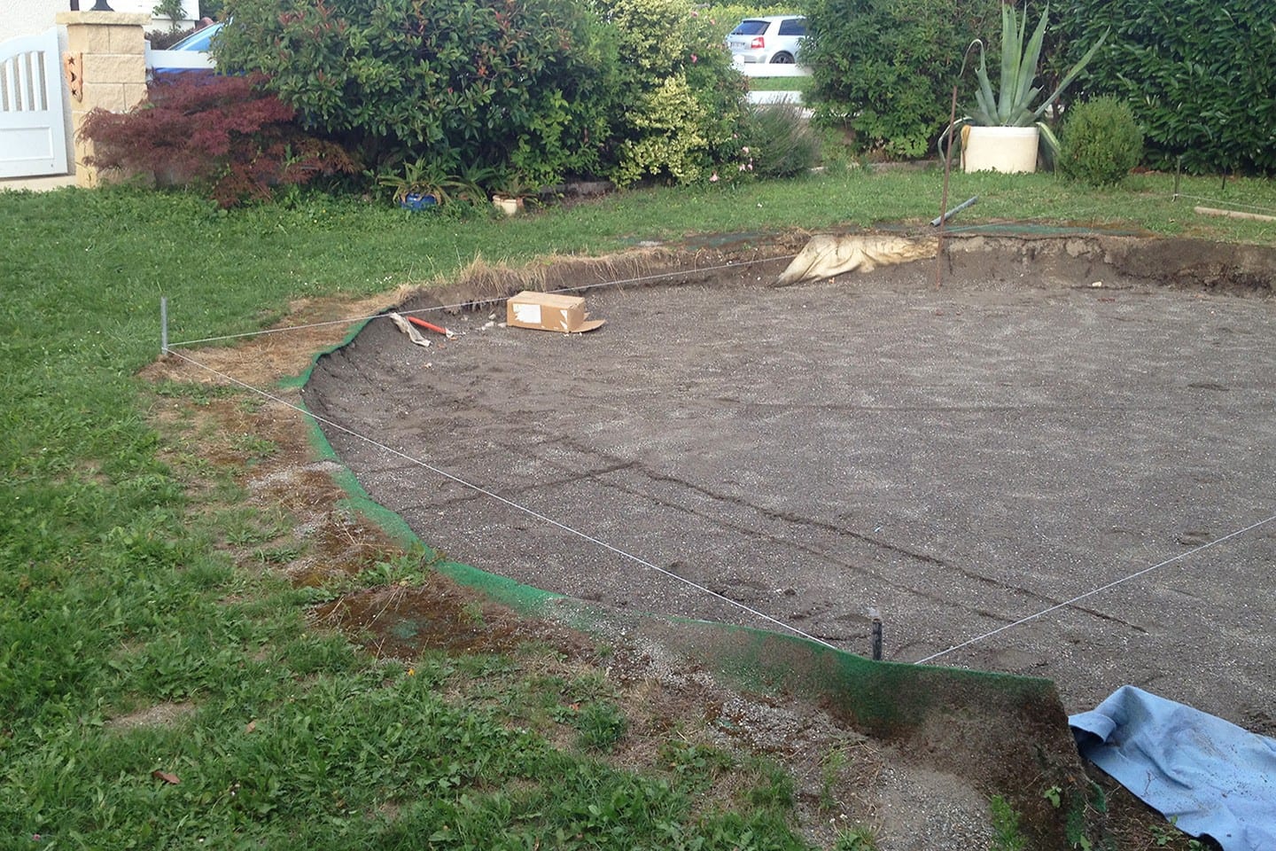 piscine construction tracage